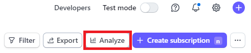 Stripe Analyze button