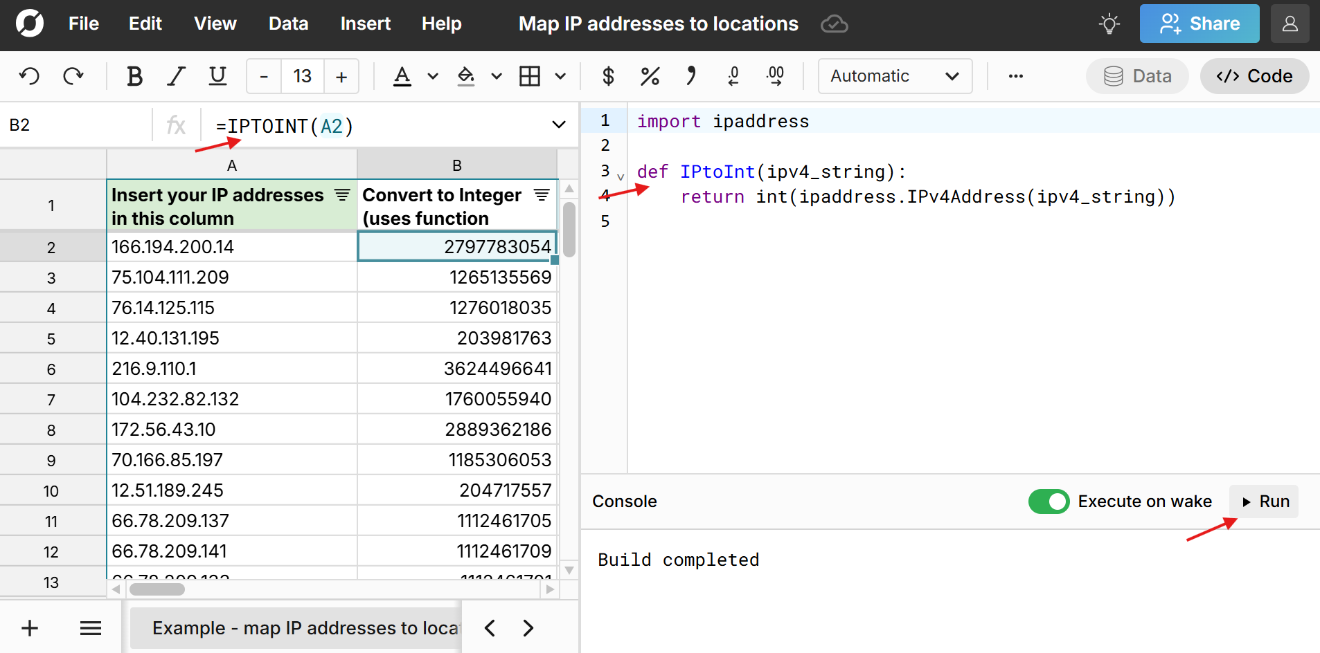 convert ip address to integer