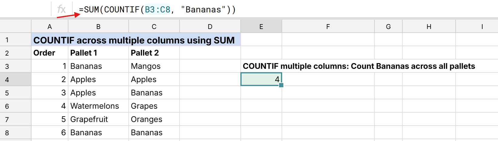 countif multiple columns example