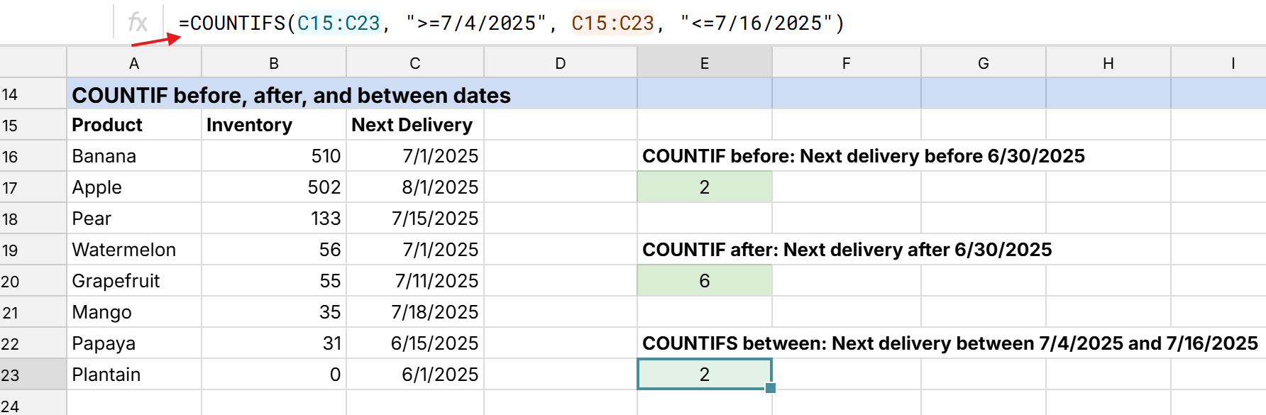 countif between dates example