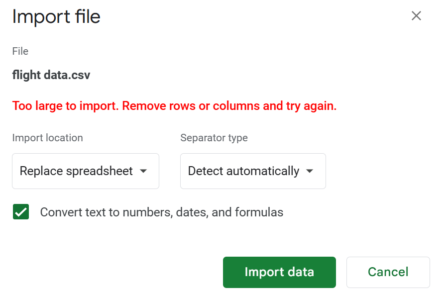 CSV too big for Google Sheets row limit