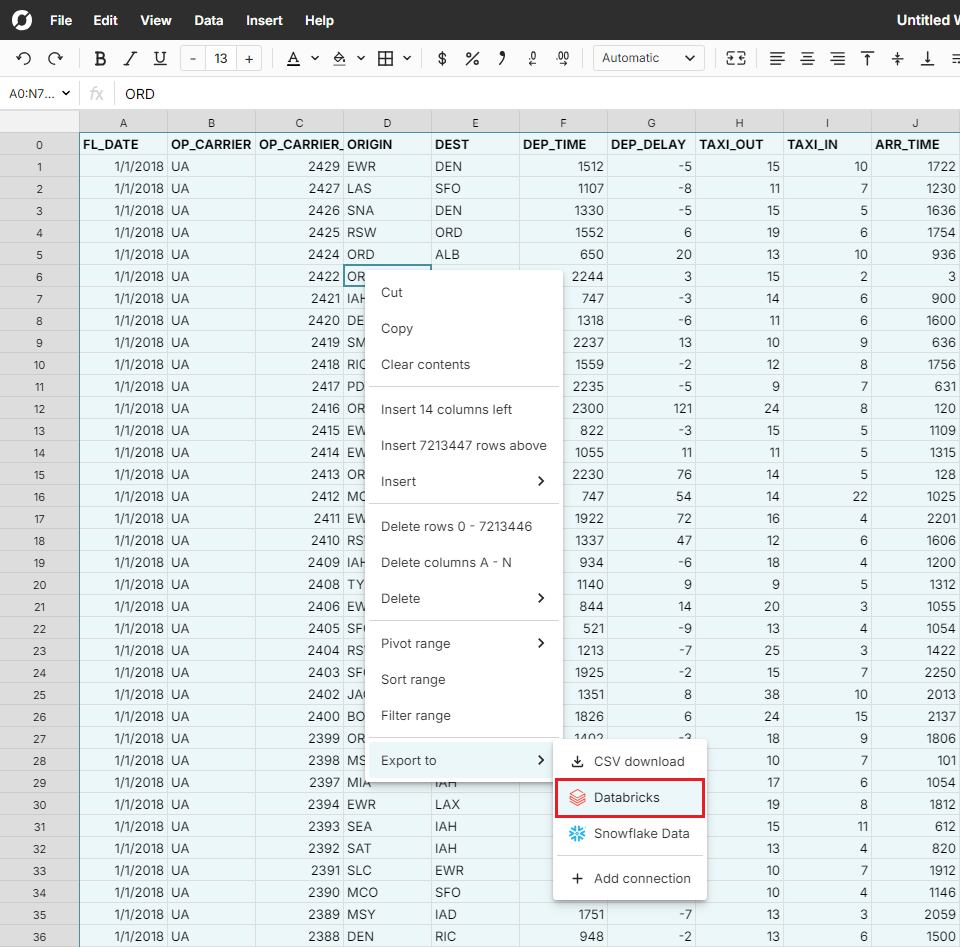 Export to Databricks