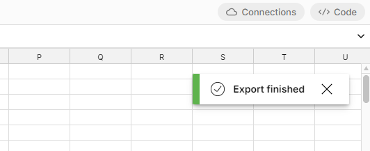 Databricks export complete