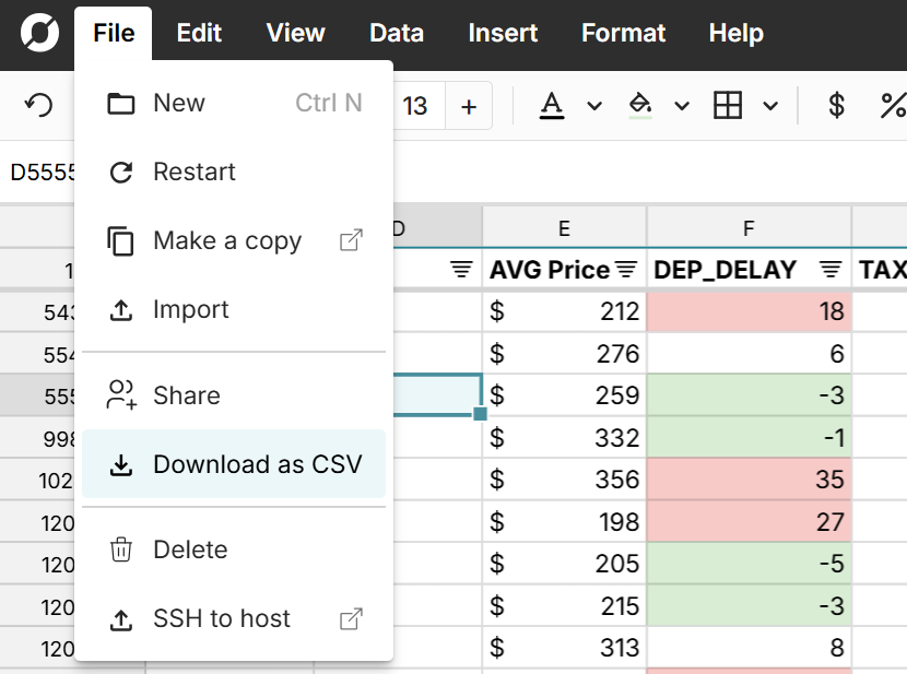 create csv online