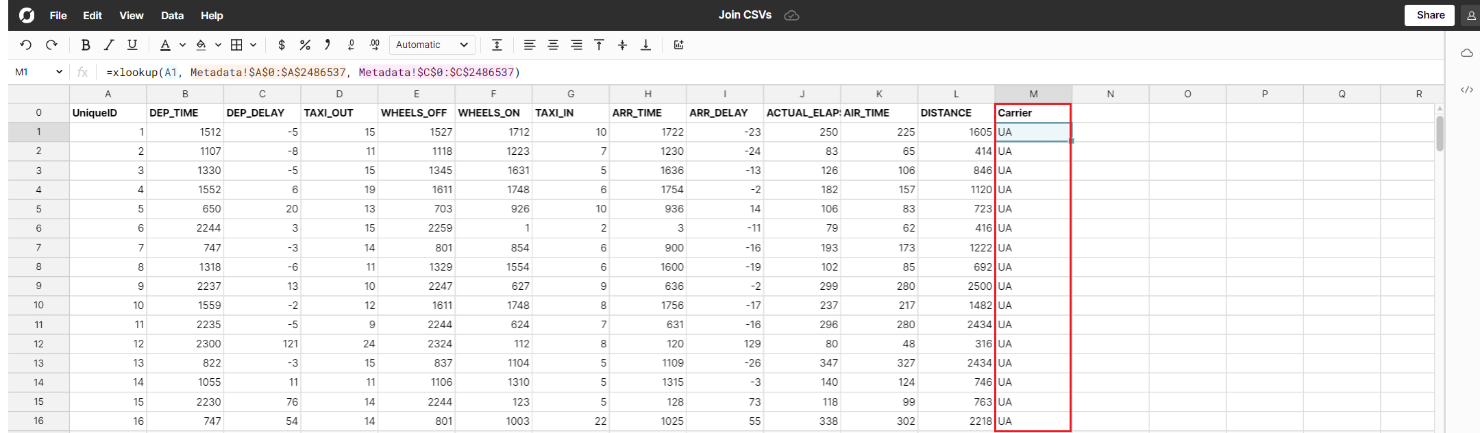 XLOOKUP Fill Down