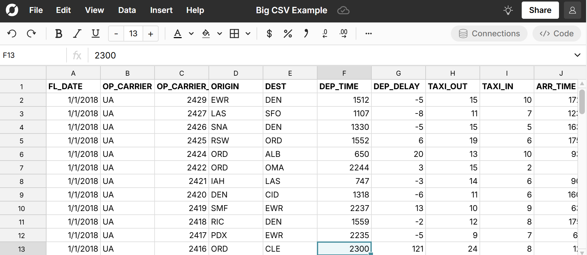 big csv file example