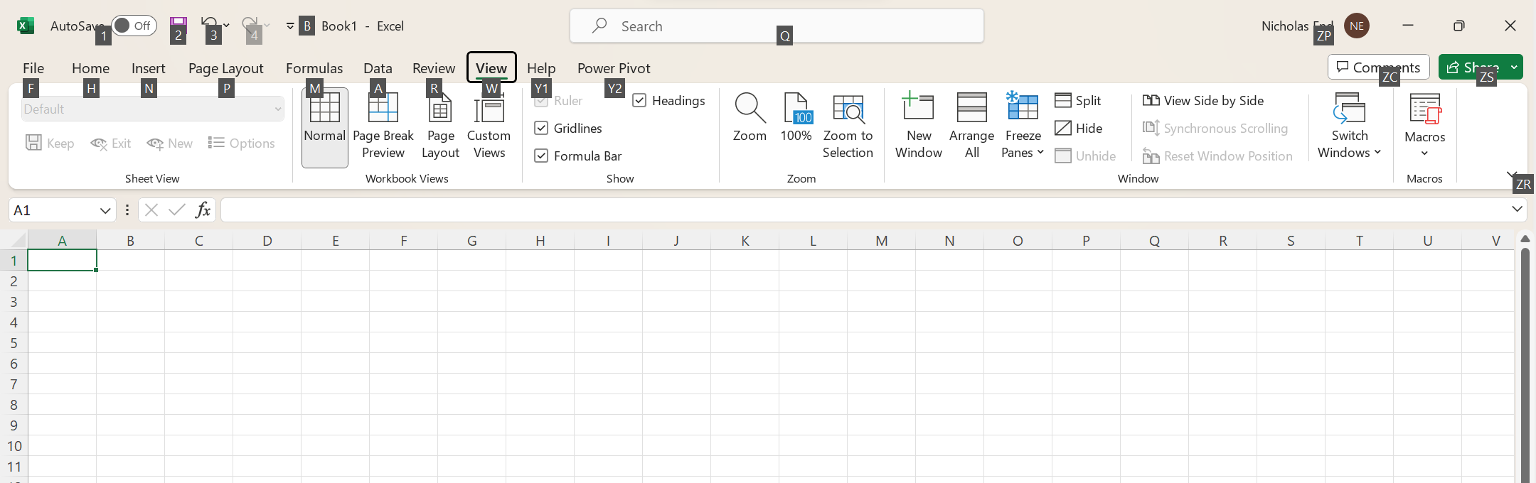 Excel Alt menu