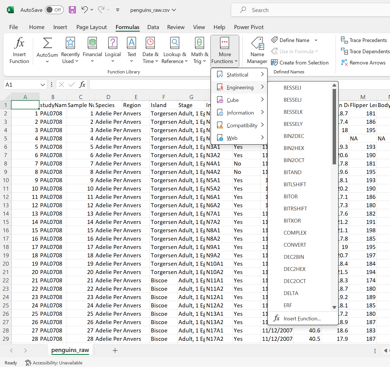 Excel analysis packages