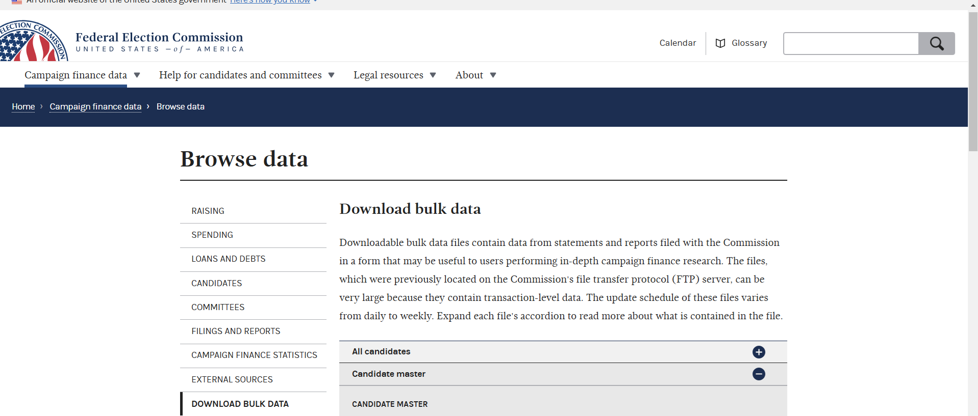 FEC Download Bulk Data