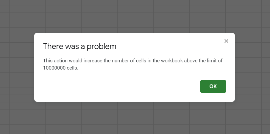 google sheets limit