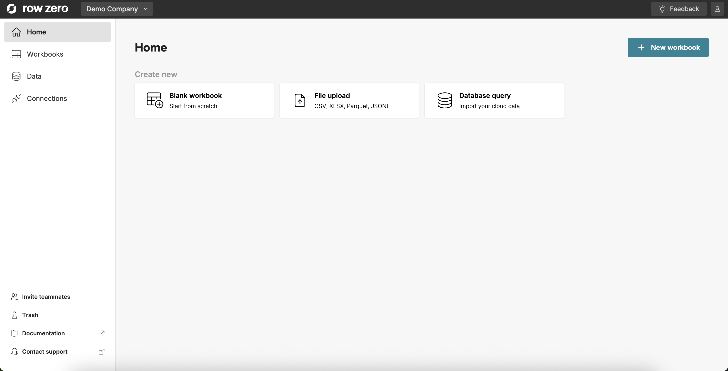New User Home Screen