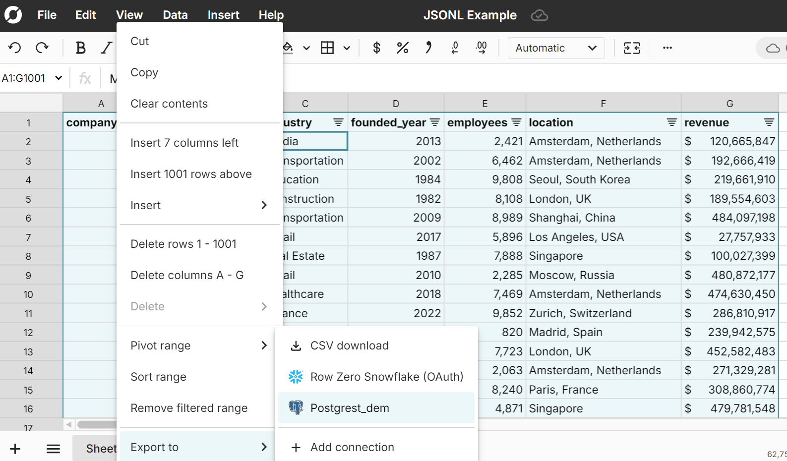 import JSONL file to postgres