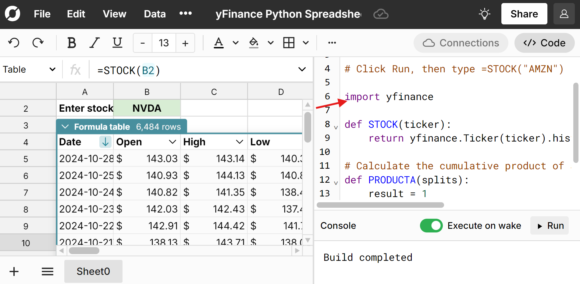 import yfinance python library