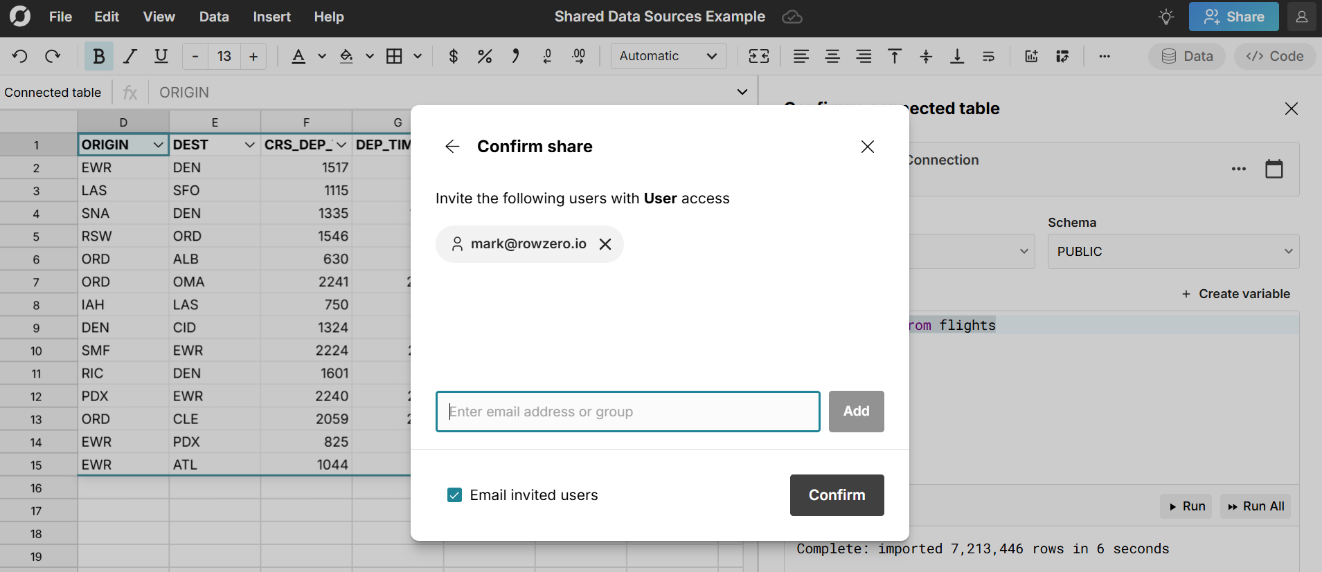 connect spreadsheet to snowflake