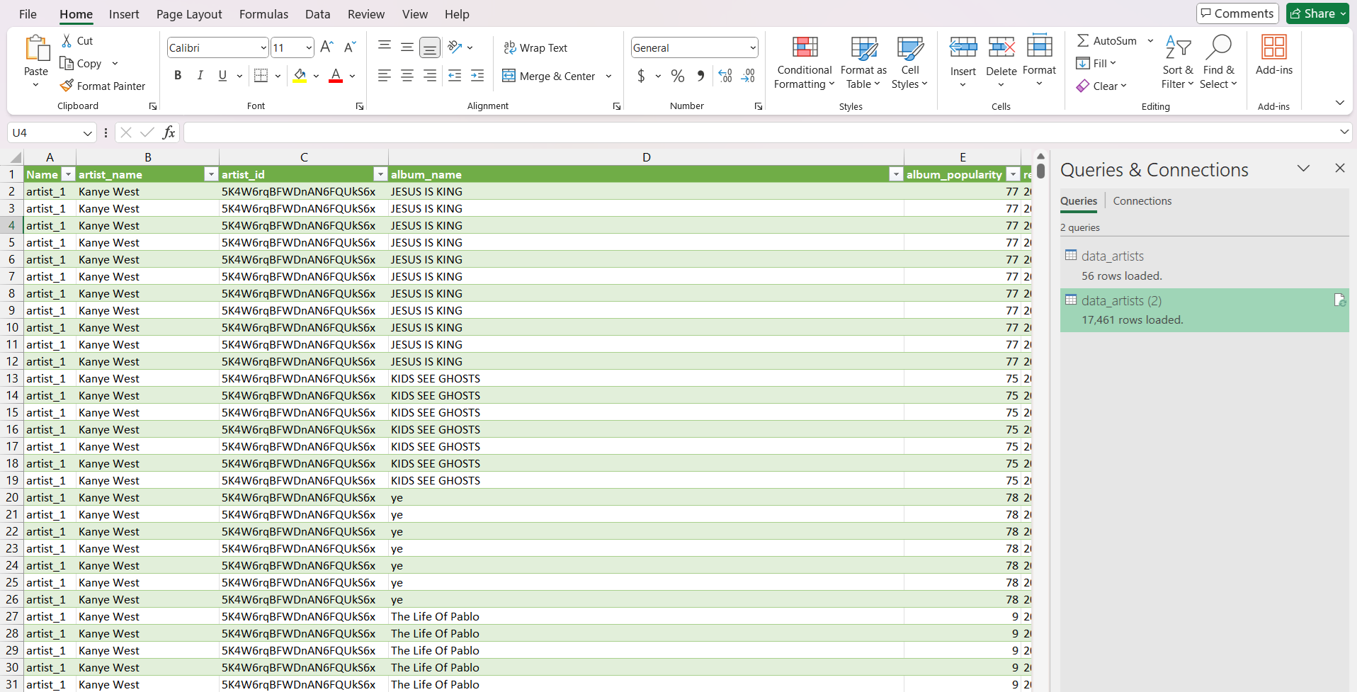 JSON import completed