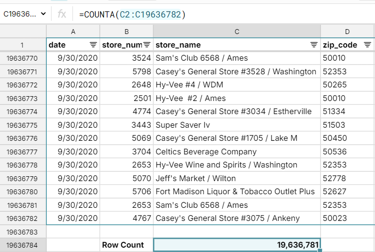 import data menu