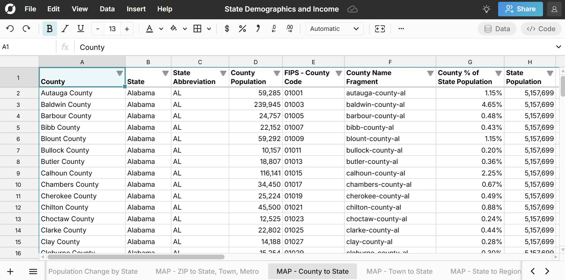 list of counties by state