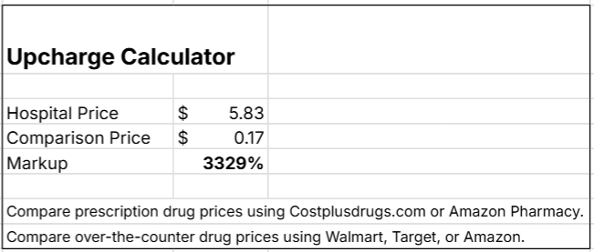 standard charges mayo clinic upcharge calculator zofran