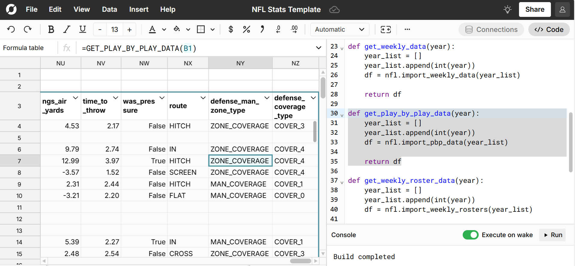 play-by-play nfl statistics