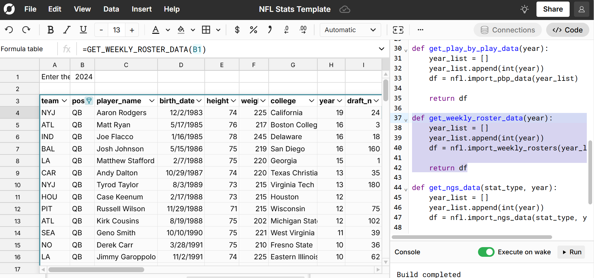 nfl-data-py nfl roster data by game