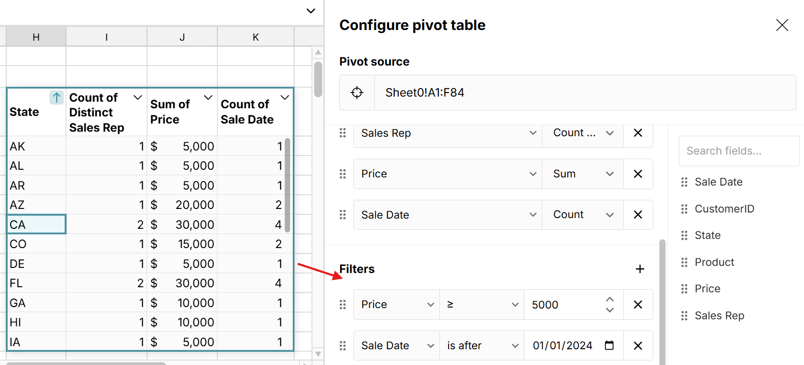 pivot table count unique multiple criteria