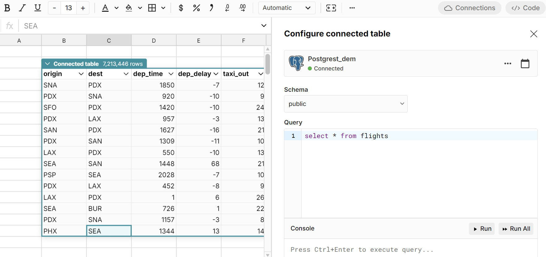 add postgres connection