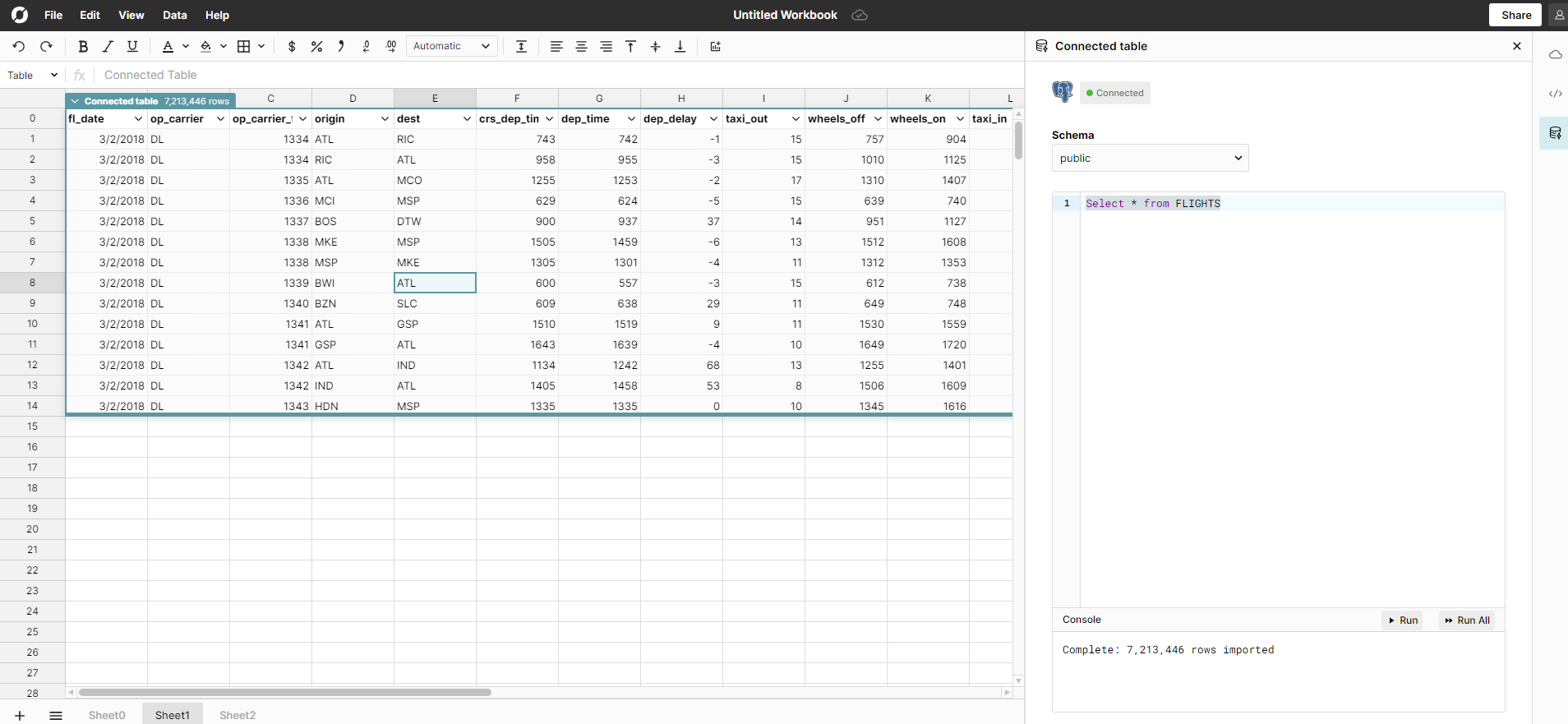 Postgres execute query