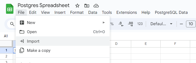 Upload csv to Google Sheets