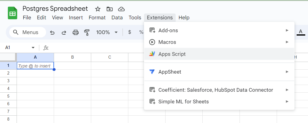 Google Sheets App script