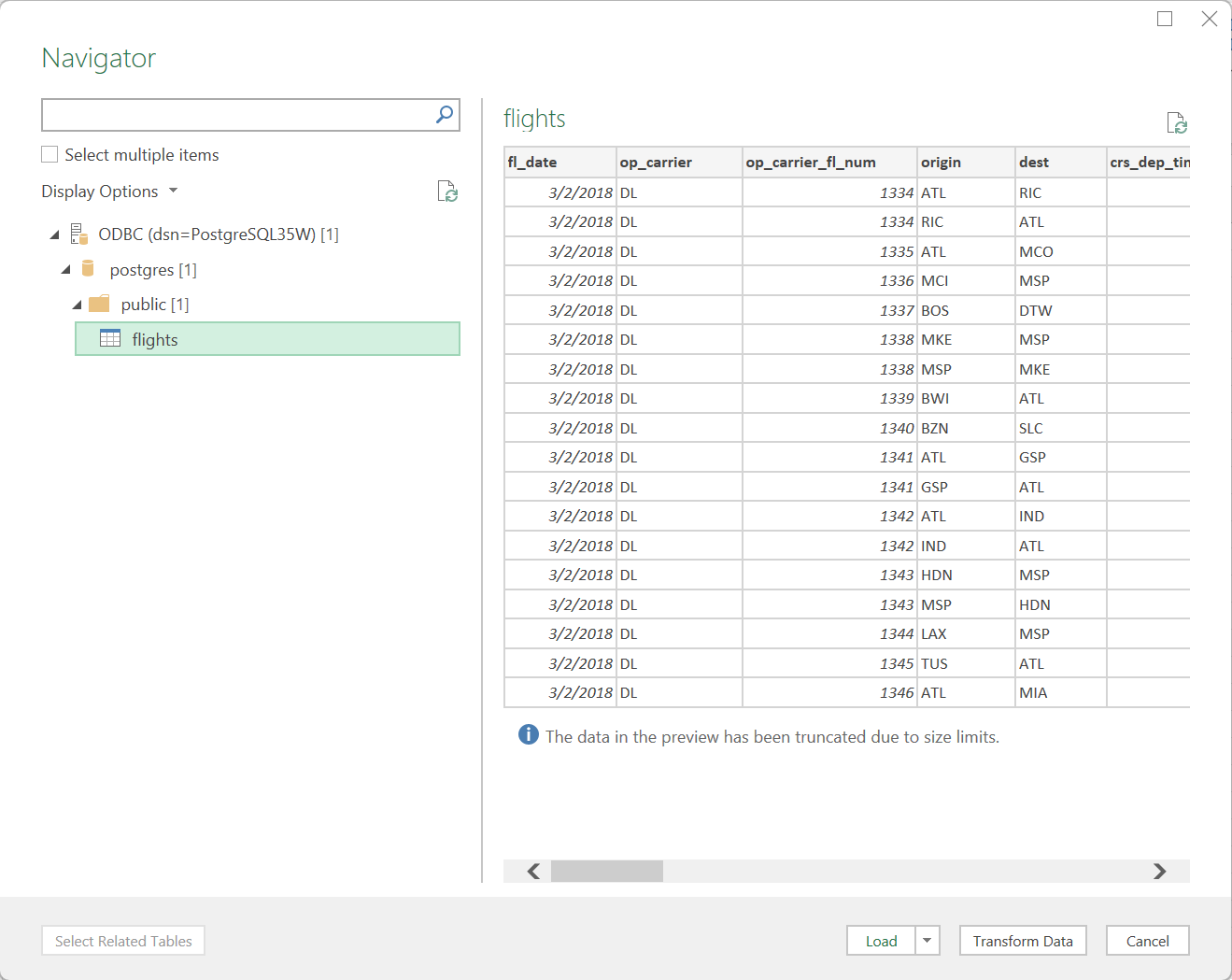 Load Postgres Data Into Excel