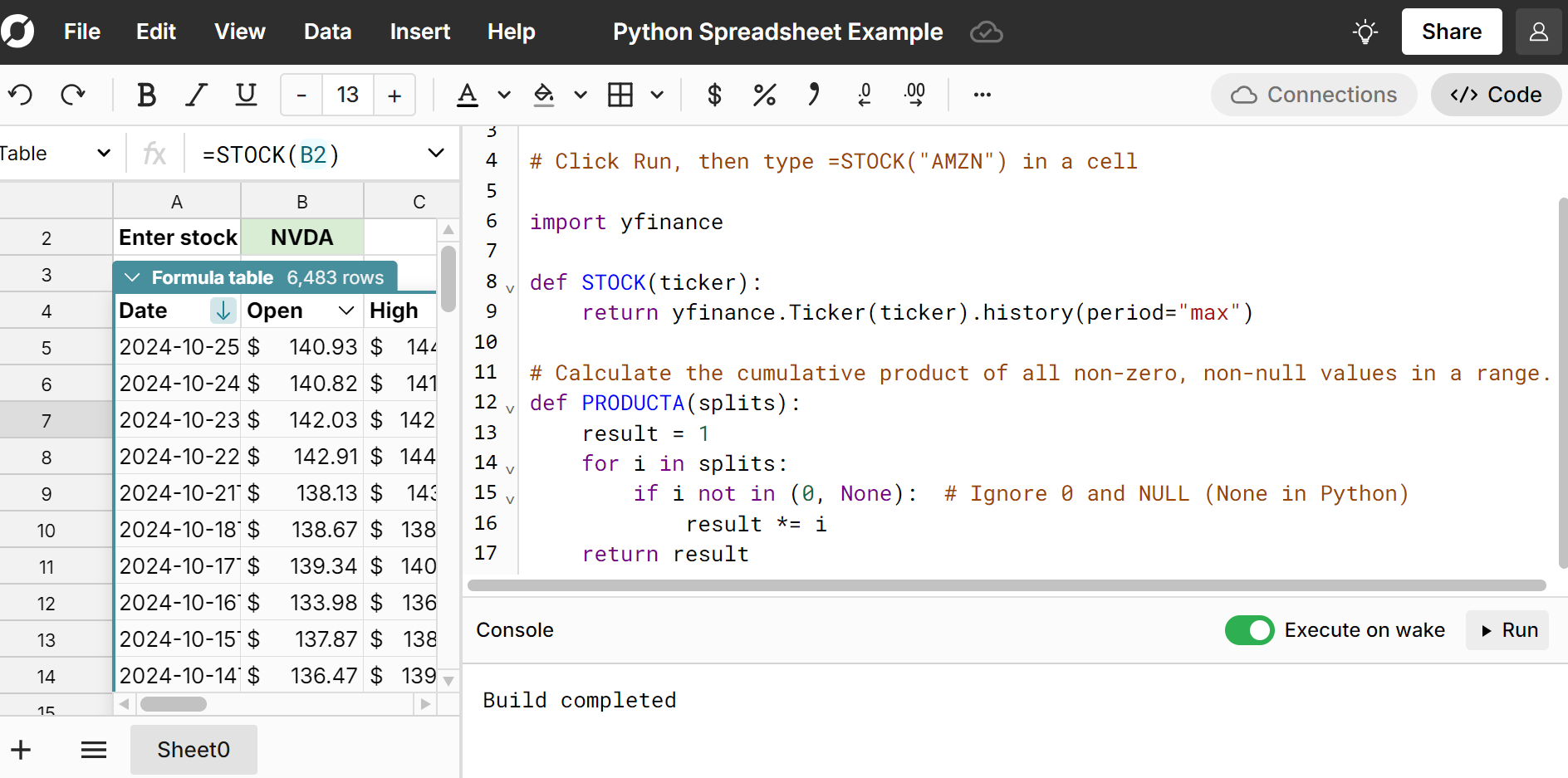 python spreadsheet example