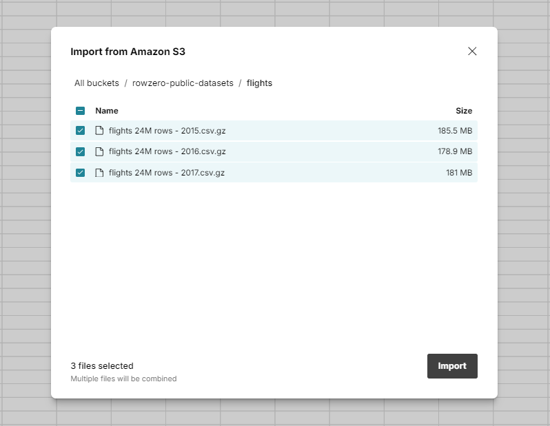 S3 import multiple files