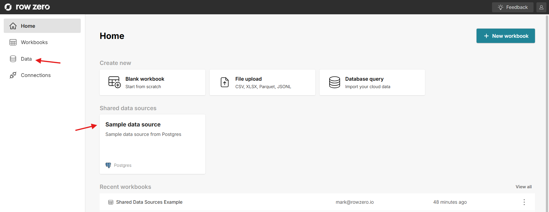 access shared data sources in account