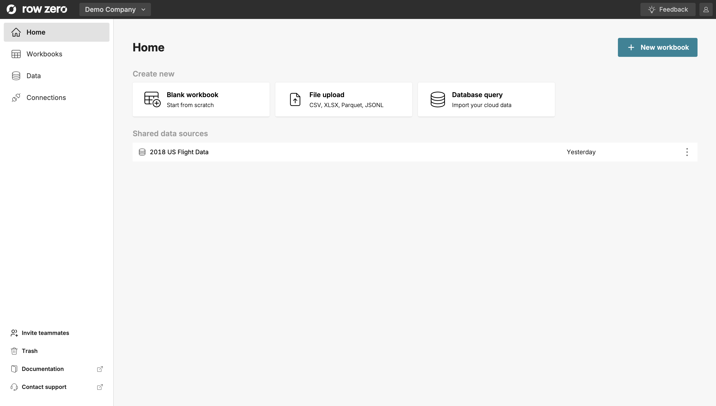 New User Home Screen