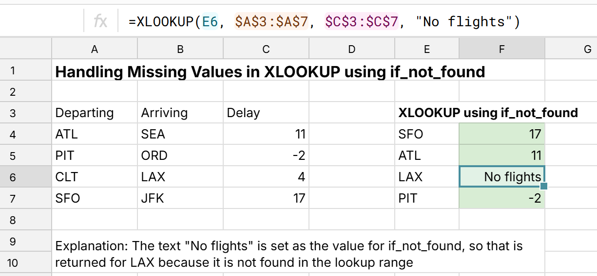 xlookup if_not_found example