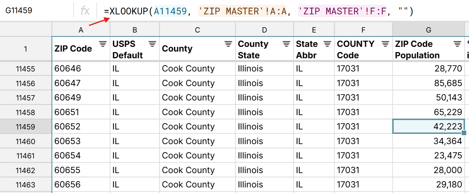 CTRL + F to search and find values in a big CVS