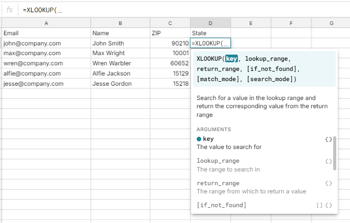 how to xlookup