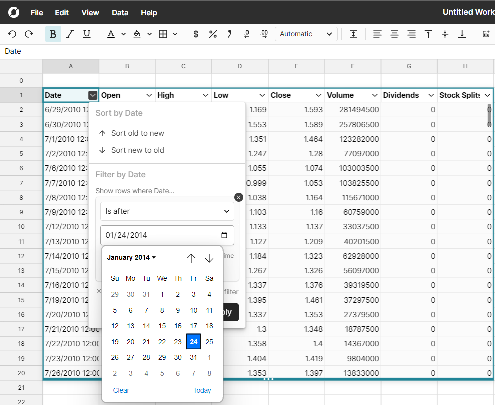 yfinance filter by date